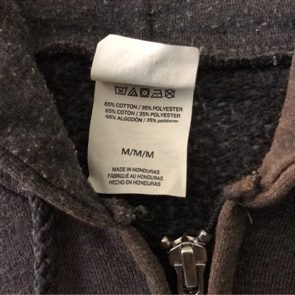 Hanes ultimate cotton grey medium zippered hooded sweatshirt damaged - Picture 5 of 9